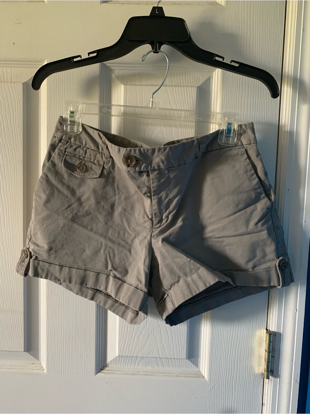 Banana Republic Light Gray Rolled-Hem Bermuda Shorts
